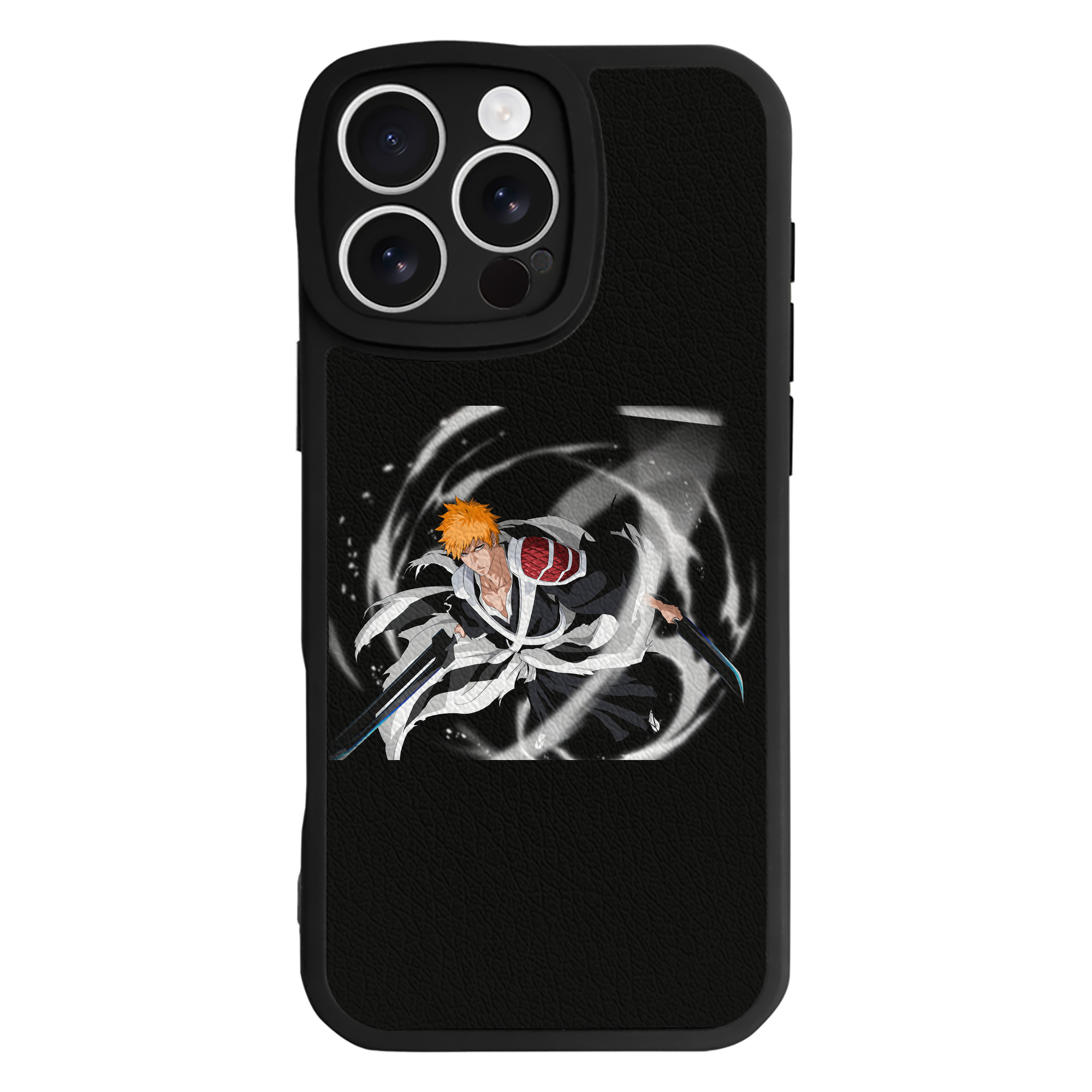 ブリーチ 黒崎一護（くろさき いちご）BLEACH Kurosaki Ichigo 【iPhone 16シリーズ対応】シリコンスマホケース（レザー調） 材質：シリコン